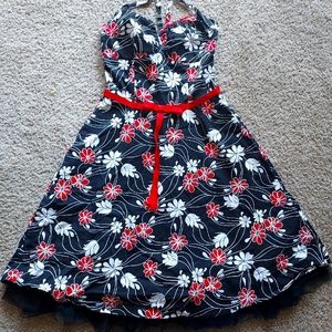 Black Floral Pattern Sleevless Dress Size 9 Rampage